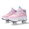 Unisex Roller Shoes Casual Sneakers Walk Skates Child Runaway Skates Four-Wheeled Deform Wheel Skate Suitable For Beginners,38