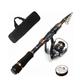 DRENGE 2.1 Meter Carbon Small Sea Pole Set Short Telescopic Fishing Rod, Spinning Wheel Combination Fishing Gear