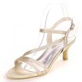 Satin Wedding Shoes Open Toe Buckle Bridal Shoes Women Mary Jane Low Heels Pumps Wedding Dress Shoes Champagne