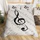 LATIZI Music Note King Size Bedding Sets Soft Comfy Microfiber Vintage 3d Print Bedding Sets Boy Girl Quilt Cover 230x220 cm + 2 Pillowcases 50x75 cm with Zipped