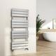 S'AFIELINA Towel Radiator Chrome, 1200 x 500mm Flat Panel Bathroom Radiators Central Heated Towel Rail Radiator Wall/Floor Mounted for Bathroom