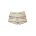 Joie Khaki Shorts: Ivory Stripes Bottoms - Women's Size 2 - Light Wash