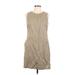 Banana Republic Casual Dress - Shift High Neck Sleeveless: Tan Print Dresses - Women's Size 10