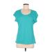 Bally Total Fitness Active T-Shirt: Teal Solid Activewear - Women's Size Medium