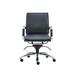 HomeRoots Blue Faux Leather Seat Swivel Adjustable Task Chair Leather Back Steel Frame in Gray/Black | 25.99 W x 26.78 D in | Wayfair 4512839461212
