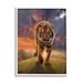 Stupell Industries Az-220-Framed Rising Tiger Sunset by Vincent Hie Canvas in Black/Green/Orange | 14 H x 11 W x 1.5 D in | Wayfair