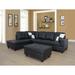 Black Sectional - Wade Logan® Freelandville 103.5 Wide Faux Leather Right Hand Facing Sofa & Chaise w/ Ottoman Faux Leather | Wayfair