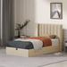 Latitude Run® Daizia Hydraulic Lift Up Storage Platform Bed Upholstered in Yellow | 41 H x 44.5 W x 75.6 D in | Wayfair