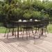Bayou Breeze Anayat Rectangular Outdoor Dining Set Glass/Metal in Black | 63 W x 31.5 D in | Wayfair 2EA3B6AD2DDC4A13943E3A7BCC2D4DCC