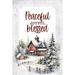 The Holiday Aisle® Peaceful Joyful Blessed Christmas Wood Plaque w/ Easel & Hook Wall Tabletop Art - 4" x6" | 6 H x 4 W x 0.5 D in | Wayfair