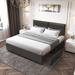 Mercer41 King Bed Frame Upholstered/Metal & Upholstered/Metal in Black | Wayfair 801D9A5BF0604F16B3DF7F3D9484EEC2