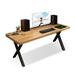 17 Stories Tyneice Rectangle Writing Desk Wood/Metal in Black/Brown | 29.53 H x 55.12 W x 27.56 D in | Wayfair D4799B4EDAFE427BB1B985FFB4ABA361