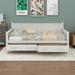Gracie Oaks Rhonnie Twin Size Daybed w/ 2 Large Drawers, X-shaped Frame Wood in White | 36.1 H x 42.9 W x 80.6 D in | Wayfair