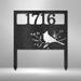 Red Barrel Studio® Personalized Bird Yard Address Stake Steel Sign Steel Art Wall Metal Decor Metal in Black | 17 H x 17.5 W x 0.5 D in | Wayfair