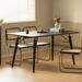 Corrigan Studio® Solid wood dining table retro light luxury skew leg dining table+4 dining chair combinations. Wood/Metal in Black/Brown | Wayfair