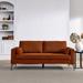 Wrought Studio™ 71.25" Upholstered Sofa Corduroy, Solid Wood in Orange/Brown | 33.07 H x 71.25 W x 34.48 D in | Wayfair