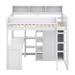 Harriet Bee Jakwaun Wood Twin Size Loft bed w/ Multiple Shelves & Wardrobe in White | 75.7 H x 48.5 W x 77.16 D in | Wayfair