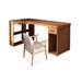 Loon Peak® Iolenta 2 Piece Solid Wood L-Shaped Desk & Chair Set Office Set w/ Chair in Brown | Wayfair CF35407A5A2247B08DEB9075237B341A