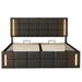 Ivy Bronx Kimran Vegan Leather Platform Storage Bed Upholstered/Faux leather in Black | 40.9 H x 62.6 W x 80.7 D in | Wayfair