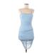 Shein Cocktail Dress - Bodycon Square Sleeveless: Blue Print Dresses - New - Women's Size 6
