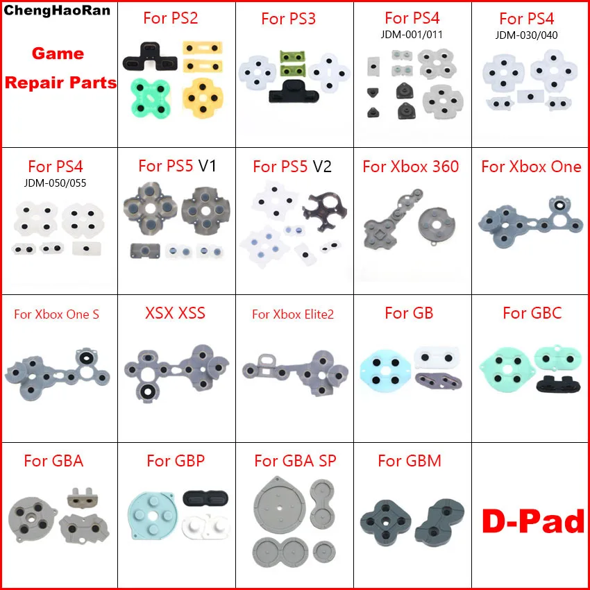 1Set Silikon Leitfähige Gummi Pads für PS2 PS3 PS4 PS5 Xbox One/360 Controller D-pad Kontakt Schlüssel Tasten für GB GBA GBC Image