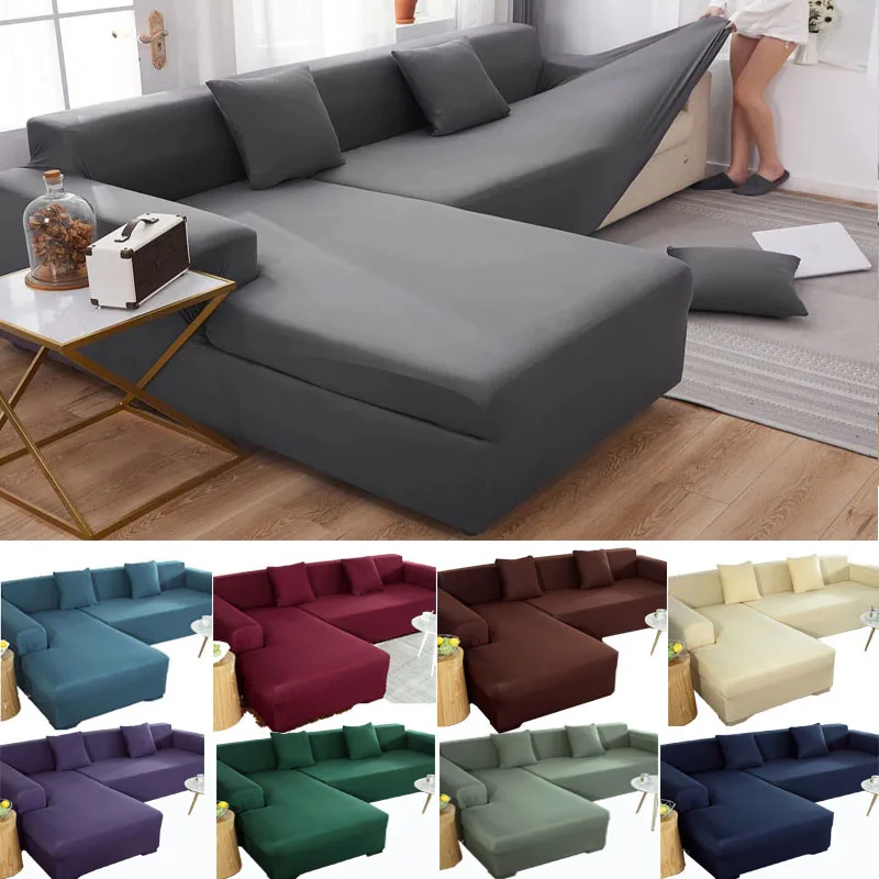 1/2/3/4 sitzer Elastische Sofa Abdeckung Spandex Couch Abdeckung Ecke Sofa Abdeckungen für Wohnzimmer L Geformt chaise Longue Schutzhülle