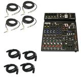 Peavey PV10 AT Pro Audio DJ Auto Tune 10 Channel Mixer (4) 1/4 & (4) XLR Cables