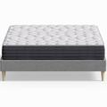 Pack lit 160x200 en tissu gris clair + Matelas mémoire de forme