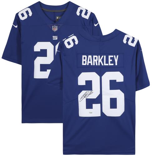 New York Giants Barkley Giants signiertes blaues Nike Limited Trikot