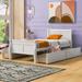 White Solid Wood Platform Bed: 4 Drawers, Streamlined Design