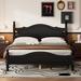 Black Queen Size Retro Style Pine Wood Platform Bed Frame With Headboard And Footboard, Easy Assembly, No Box Spring Needed