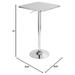 bistro contemporary adjustable square bar table in silver by