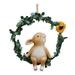 Garden Pendant Easter Cartoon Rabbit Wreath Hanging Ornament Resin Decoration