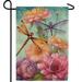 America Forever Spring Dragonflies Garden Flag 12.5 x18 inch Double Sided Colorful Spring Summer Floral Garden Flag for Outdoor Dragonfly Flag Yard Decoration