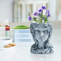 Fnochy Garden Carts Head Planter Face Flower Pot Decorative Girl Statue Planter Pot Indoor Outdoor