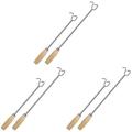 6 pcs Meat Flipper Stainless Steel Grill Tool with Wooden Handle Food Turner