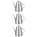 Set of 3 Stainless Steel Oil Pot Multi-functional Kettle Japanese Cookware Condiment Metal Grease Strainer Jug