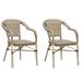 PURPLE LEAF Dining Chair Set of 2 Outdoor Dining Chairs French Hand-Woven Wicker White Print Finish Armchairs for Patio Porch Garden Indoor Coffee