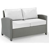 Afuera Living Traditional Wicker Outdoor Loveseat in White/Gray
