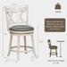 Amijoy 25.5 Hand-Antiqued Bar Stool Set of 2 Swivel Counter Height 20 Wider Seat