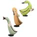 3pcs Wooden Sculpture Wood Figurine Wood Carving Animal Sculpture Wood Statues