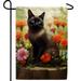 America Forever Spring Black Cat Garden Flag 12.5 x18 inch Double Sided Kitty Daisies Floral Spring Garden Flag for Outdoor Cat Flag Yard Decoration