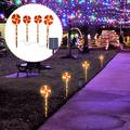 Fnochy Led Garden Lights 4 Pack Christmas Solar Lights Outdoor 80LED Lollipop Peppermint Lights Candy Cane Christmas Decorations with Warm for Xmas Holiday Patio Yard