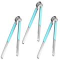 3pcs Stainless Steel Tongs Barbecue Tongs Kitchen Tongs Cube Sugar Tongs Bread Tongs for Kitchen Cooking Barbecue Party Blue
