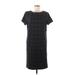 J.Jill Casual Dress - Shift Crew Neck Short sleeves: Black Dresses - Women's Size Medium