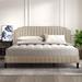 King Size Camelback Upholstered Bed: Head/Footboard, Hardwood Frame