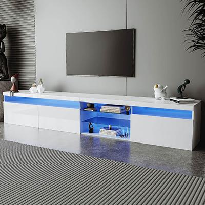 Versatile TV Cabinet with LED Color Changing Lights for TVs Up to 100"