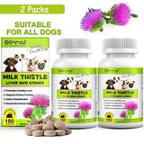 Oimmal Milk Thistle for Dogs 180 Chewable Tablets - Liver Support Supplement with DHA and EHA - Dogs Liver Protection & Defence Kidney Cleanse Detox - 2packs