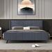 Gray Elegant Velvet Upholstered Platform Bed With Headboard And Footboard, No Box Spring Needed