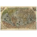Dreamtimes Retro Vintage World Map Travel Design Jigsaw Puzzles 500 Pieces Puzzle for Adults Kids DIY Gift Intellectual Entertainment Educational Puzzles Fun Game for Family Children and Adults